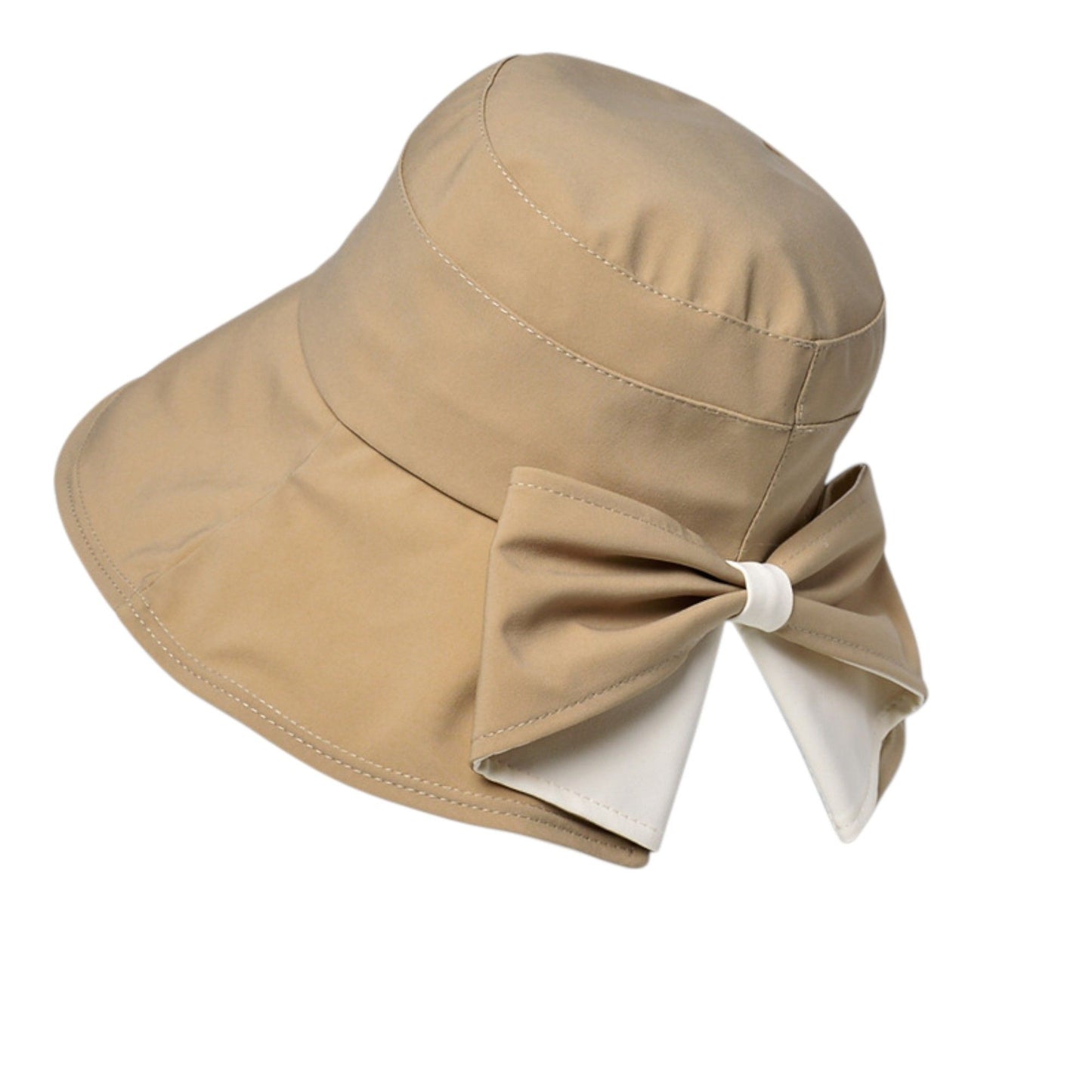 Wide Brim Bucket Hat Back Bow Detail for Sun Protection and Stylish Summer Looks