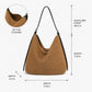 Woven Hobo Shoulder Bag with Zip Top and Large Capacity