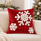 Christmas Tufted Snowflake Throw Pillow Cover 18 x 18 Inch Holiday Decor
