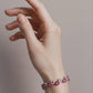 Women's Crystal Flower Bracelet with Rhinestone Accents and Linked Floral Design