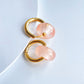 Women's Huggie Hoop Earrings with Gemstone Drop - Edgy Minimalist Statement Earrings