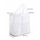 Mesh Beach Tote Bag Large Capacity Travel Shoulder Bag with Exterior Pockets Zipper Top Organizer