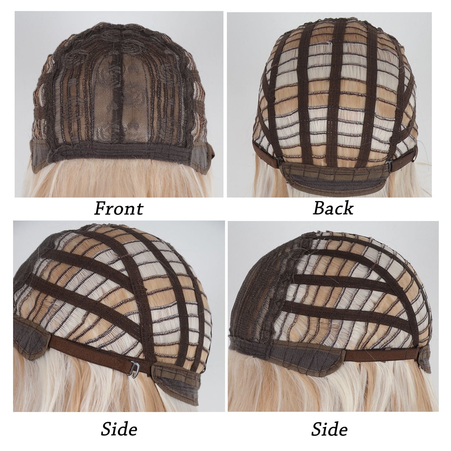 Long White Blonde Synthetic Wig with Bangs Natural Long Wavy Cosplay Wigs Daily Use