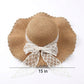 Wide Brim Straw Sun Hat with Sheer Bow Accent and Scalloped Edge