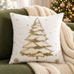 Christmas Tree Embroidered Decorative Throw Pillow Cover (Single Piece)