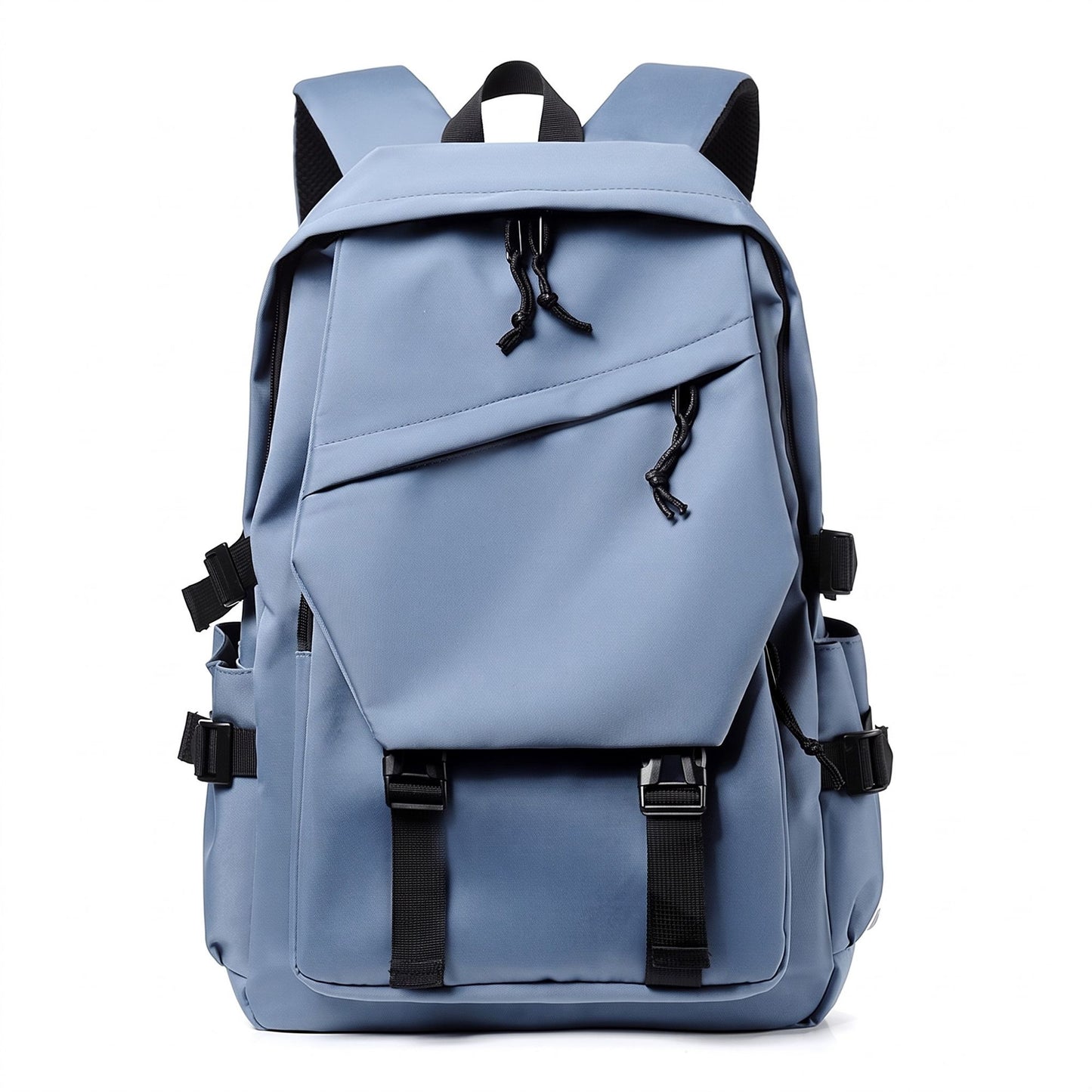 Large Laptop Backpack with Front Flap Pocket Buckle Straps Side Pockets and Padded Shoulder Straps