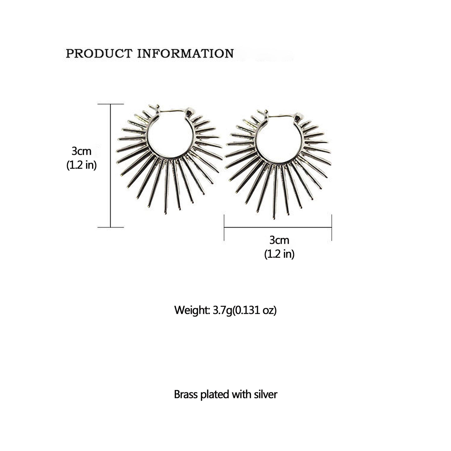 Women's Sunburst Hoop Earrings