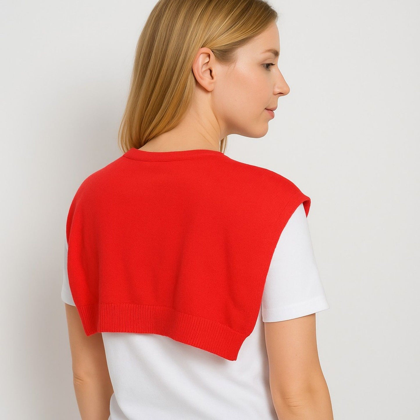 Striped Knit Shoulder Sweater Accessory with Soft Lightweight Fabric 33.5x9.8 inches