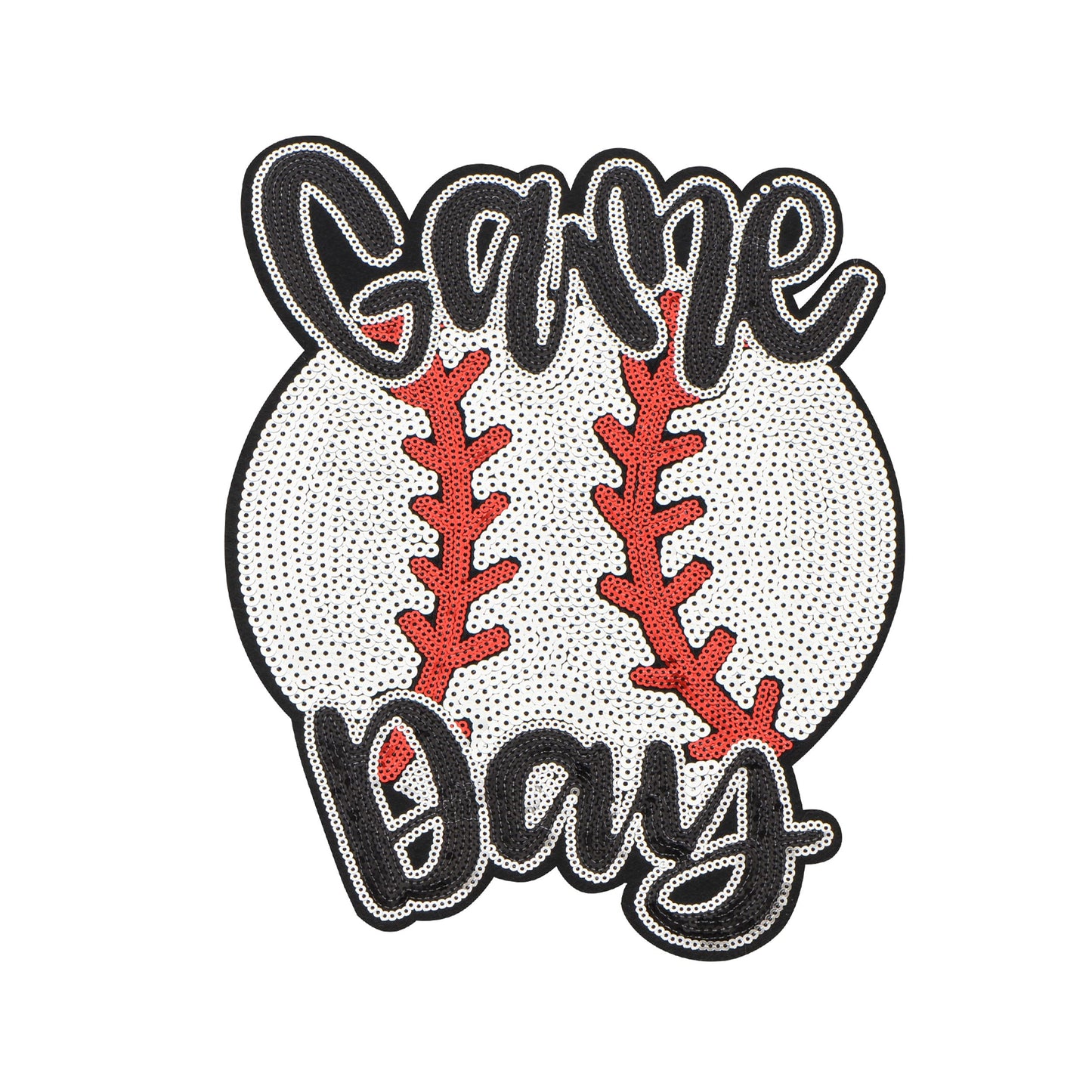 Baseball Mama Sequin Iron On Patches Game Day Applique Large Patch Accessory Clothes Jacket Uniform Backpack DIY Decor