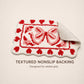 Bow and Heart Shaped Bath Mat Nonslip Accent Rug 15.7 x 23.6 Inches