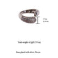 Women's Open Cuff Ring with Crystal Accents - Adjustable Luxury for Daily & Special Occasions