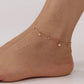 Dainty Heart Charm Anklet with Delicate Chain and Mini Accent Droplets for a Soft Feminine Touch and Lightweight Everyday Shine