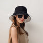 Wide Brim Bucket Hat Back Bow Detail for Sun Protection and Stylish Summer Looks