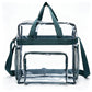 Clear Tote Bag with Exterior Mesh Pockets, Double Top Handles and Removable Adjustable Shoulder Strap