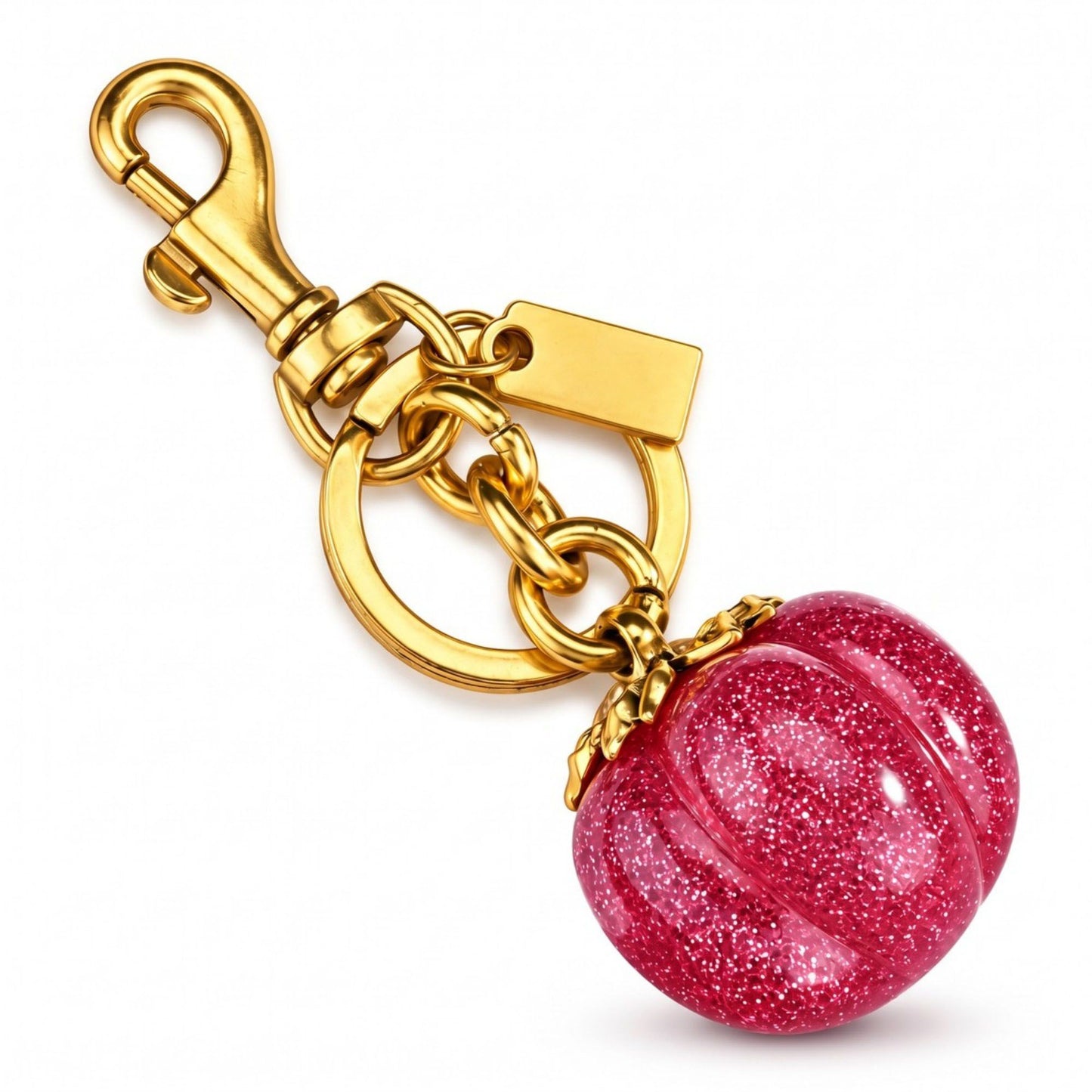 Glitter Pumpkin Keychain and Bag Charm