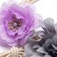 Dual Fabric Flower Braided Wrap Waist Belt Adjustable Floral Statement Waist Jewelry 43.3in