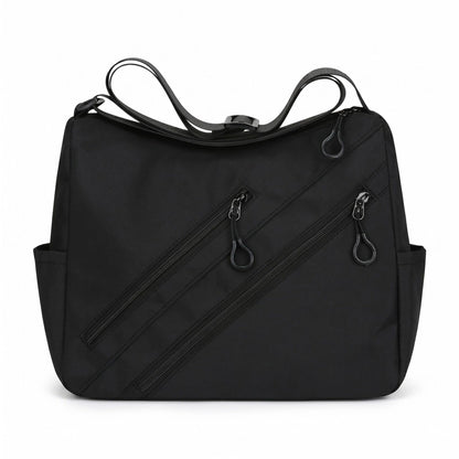 Large Nylon Crossbody Messenger Bag Adjustable Strap Multi Pocket Everyday Shoulder Bag