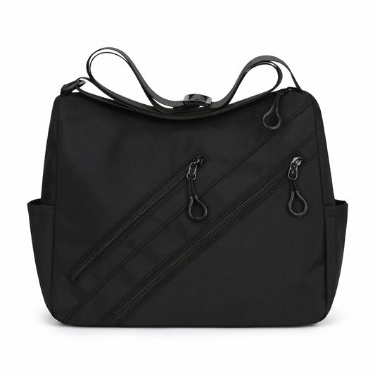 Large Nylon Crossbody Messenger Bag Adjustable Strap Multi Pocket Everyday Shoulder Bag