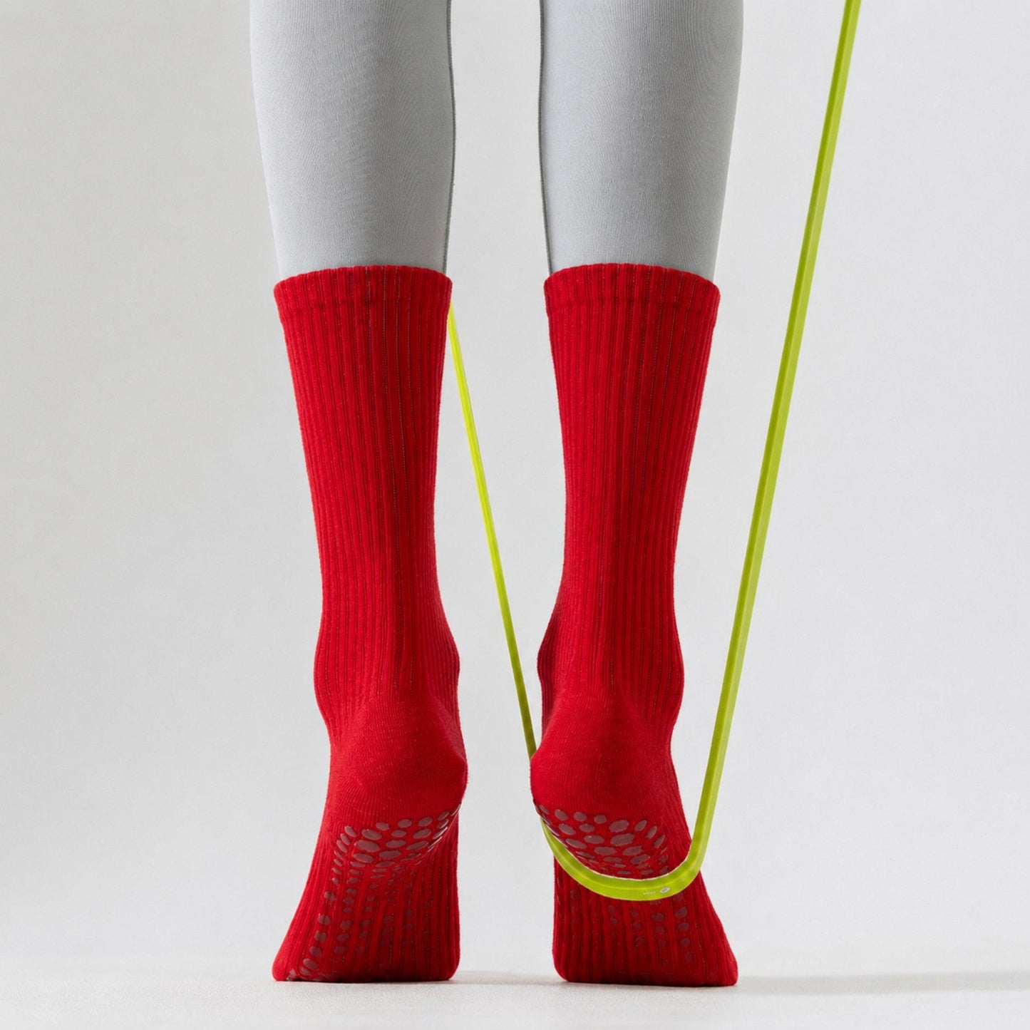 Grip Crew Socks 2 Pair Pack Ribbed Stripe Design