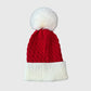 Christmas Beanie Knit Hat with Faux Fur Pom-Pom for Holiday Winter Warmth