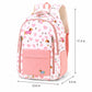 Dog Print School Backpack with Multiple Zip Pockets