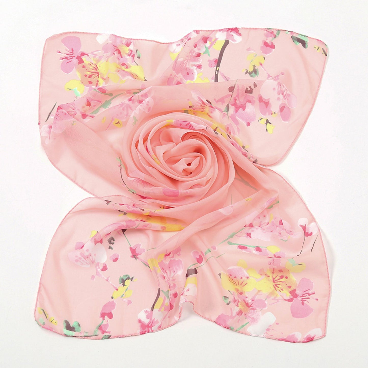 Floral Print Lightweight Chiffon Scarf Soft Sheer Fashion Shawl Wrap 59¡Á19.5 Inches
