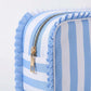 Ruffle Trim Travel Makeup Bag with Zipper Closure