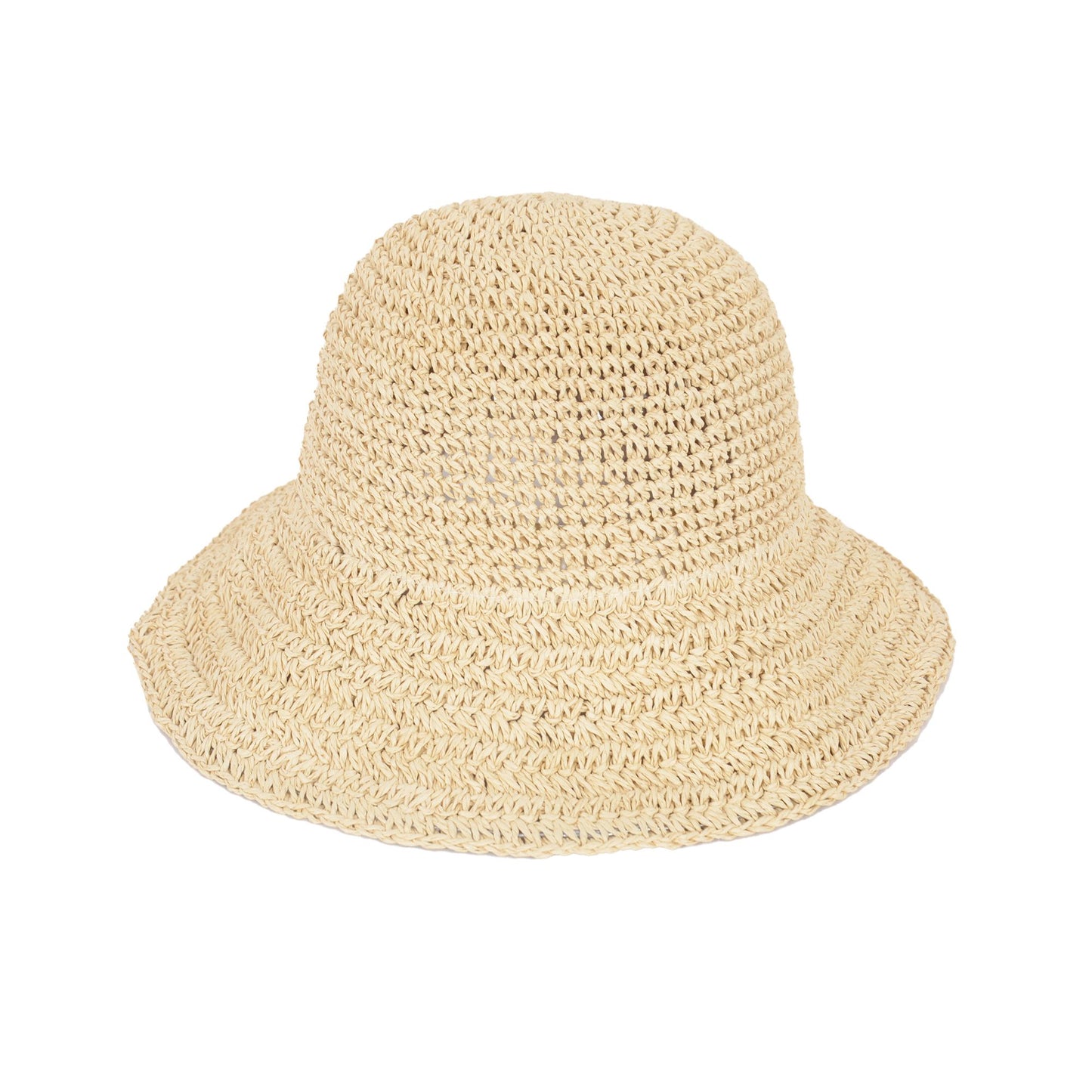 Crochet Raffia Sun Hat with Wide Brim and Bow Detail Foldable Summer Beach Hat for Stylish Sun Protection