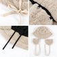 Plush Bucket Hat Removable Ear Flaps Tie Straps Fuzzy Winter Hat