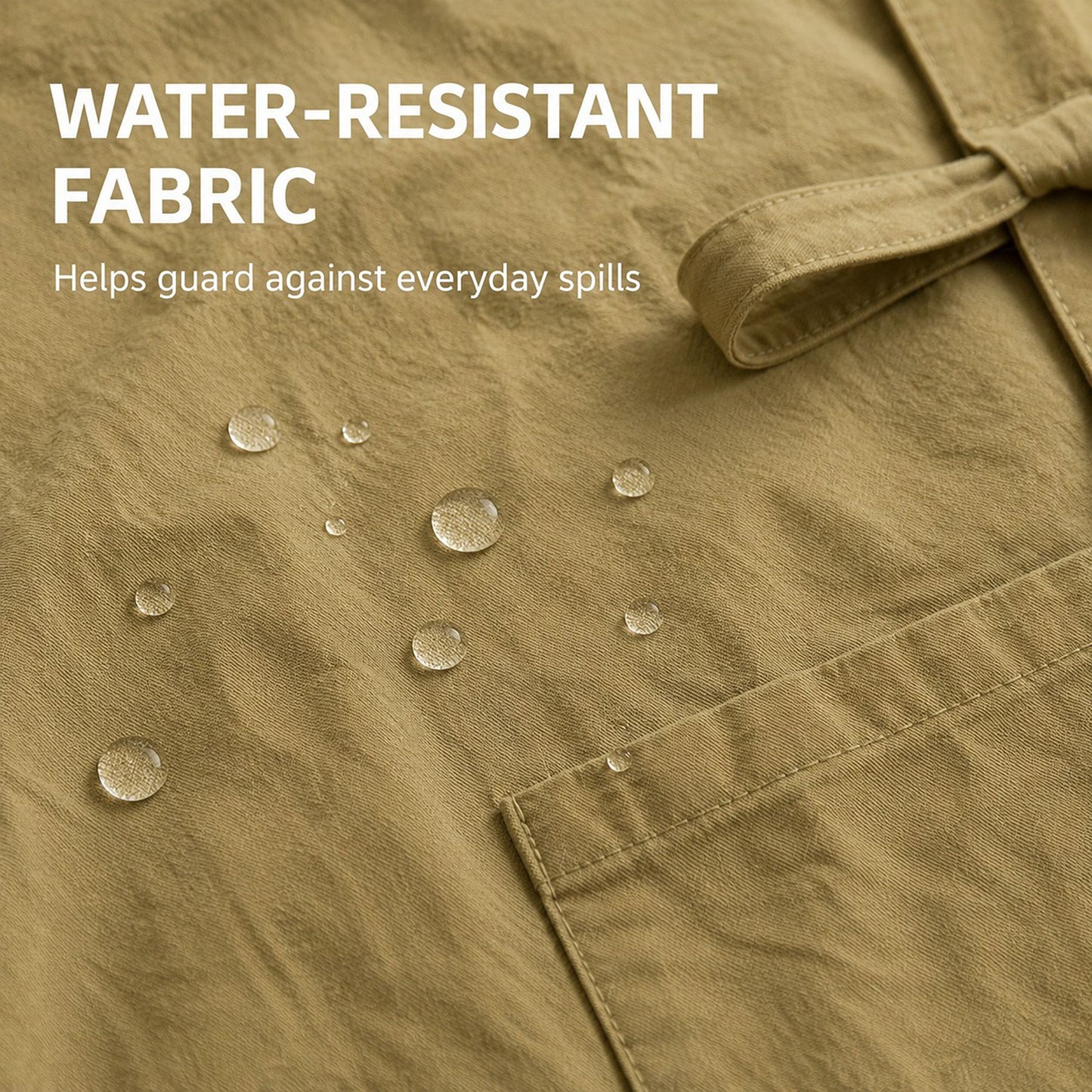 Water Resistant Cross Back Apron with Pockets and Waist Tie
