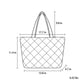 Quilted Tote Bag Large Capacity Shoulder Bag with Bow Embroidery and Magnetic Closure