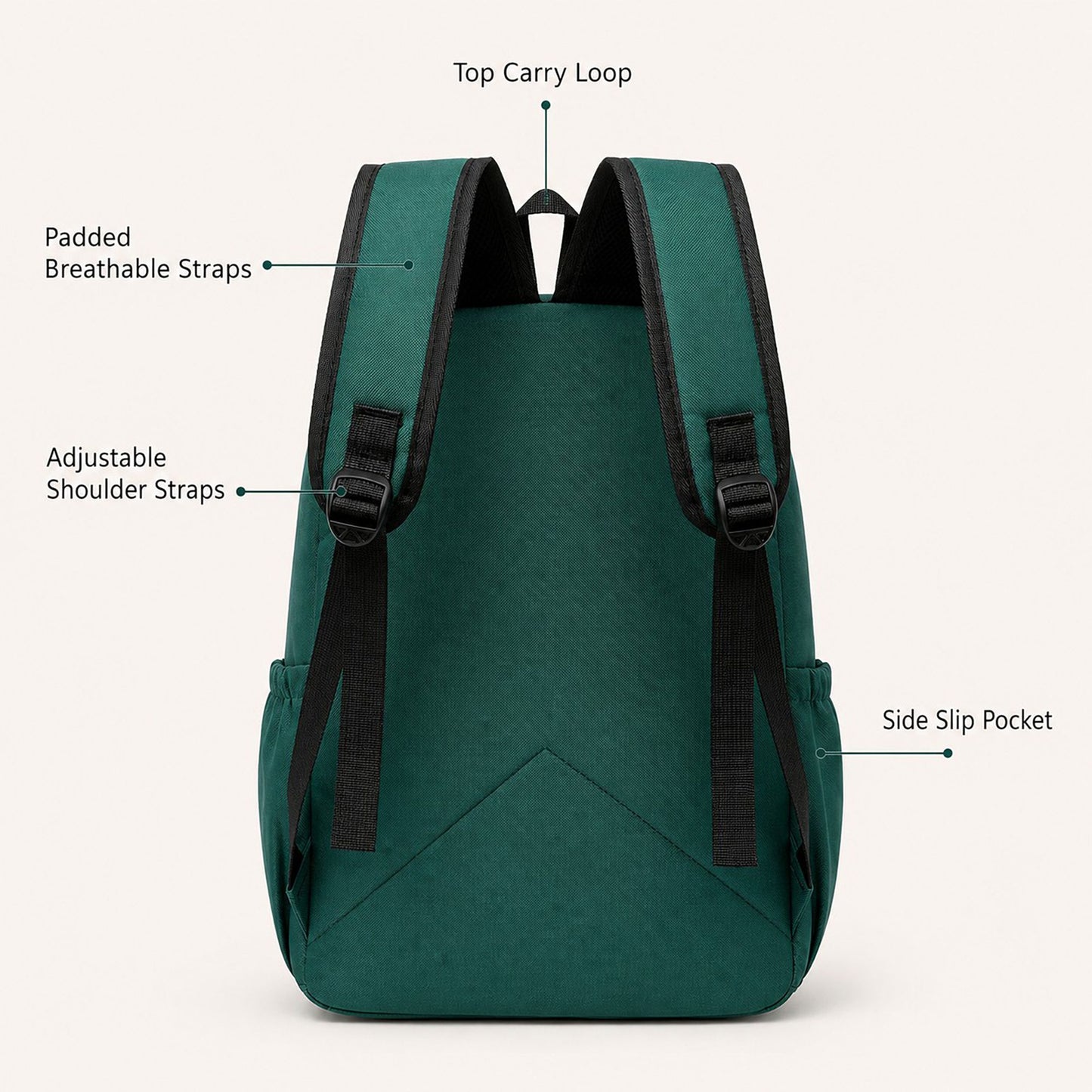 Colorblock School Backpack with Front Pocket and Adjustable Straps