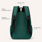 Colorblock School Backpack with Front Pocket and Adjustable Straps