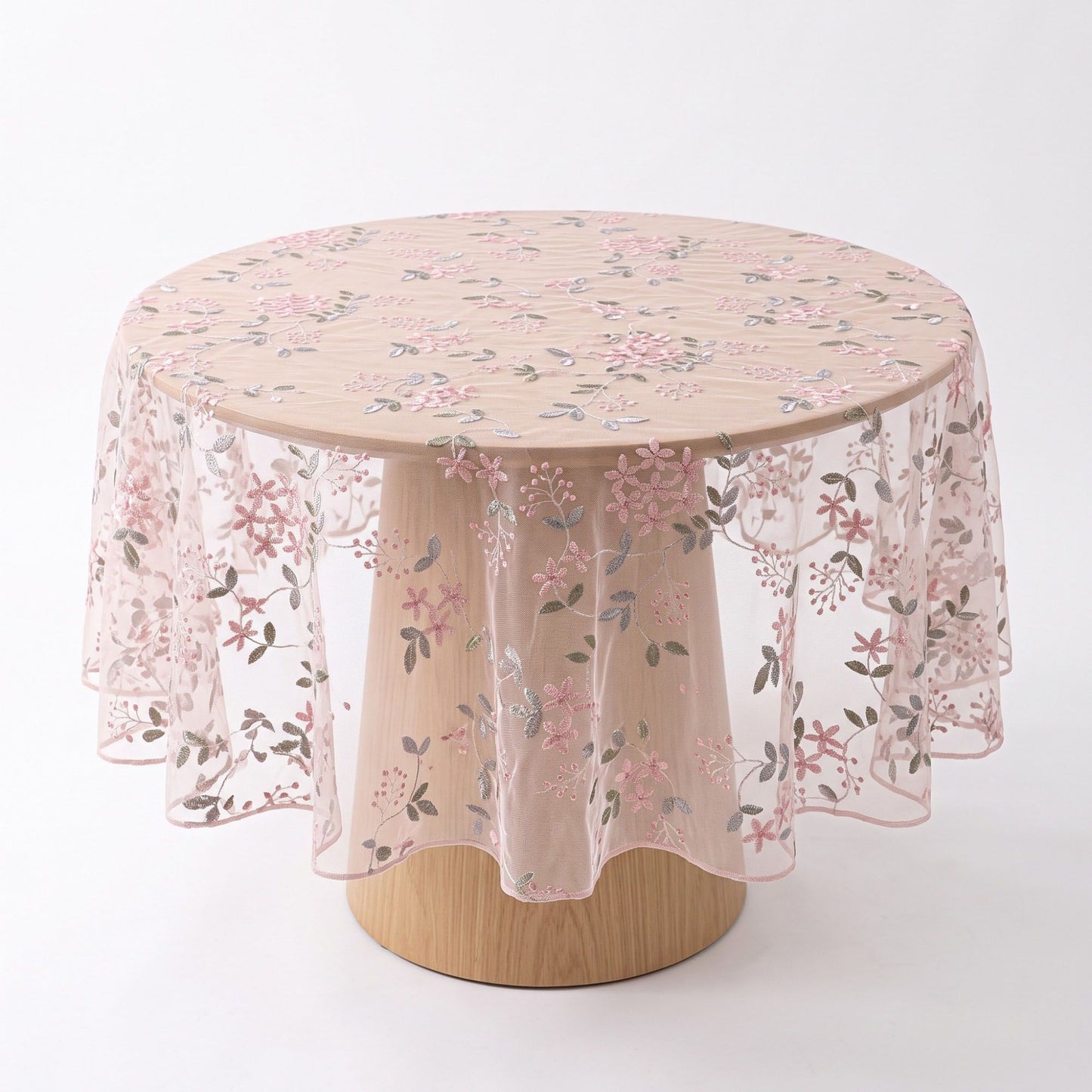 Sheer Floral Embroidered Rectangular Tablecloth 59.1x39.4in