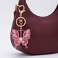 2pc Butterfly Rhinestone Keychain Bag Charm with Lobster Clasp Cute