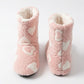Fuzzy Heart Slipper Boots