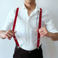 Men's Elastic Suspenders 47 inches - Adjustable 4-Clips Formal & Casual Suspenders for Trousers