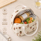 Printed Insulated Lunch Tote Bag with Double Handles and Zip Closure