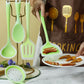 5-Piece Silicone Kitchen Utensil Set with Spoon, Spatula and Strainer