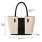 Faux Suede Tote Bag with Double Shoulder Handles Zip Closure and Interior Pockets
