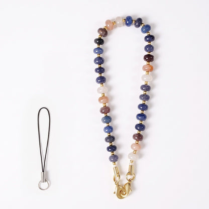 Oval Beaded Phone Wrist Strap with Detachable Clasps
