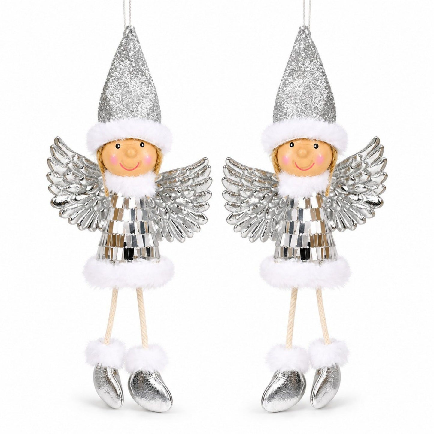 2pk Sequin Angel Christmas Tree Ornaments