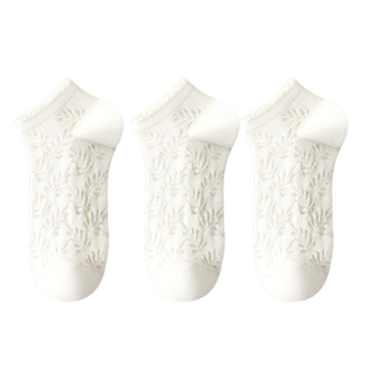 3-Pack Minimalist Knit Ankle Socks Mixed Pattern Design Soft Cotton Low-Cut Style