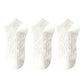 3-Pack Minimalist Knit Ankle Socks Mixed Pattern Design Soft Cotton Low-Cut Style