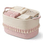 Rope Storage Basket with Tassel Trim and Handles