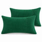 2 Pack Soft Corduroy Throw Pillow Covers 18 x 18 Inch and 12 x 20 Inch
