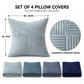 4 Pack Patchwork Corduroy Throw Pillow Covers 18 x 18 Inch for Sofa and Bed