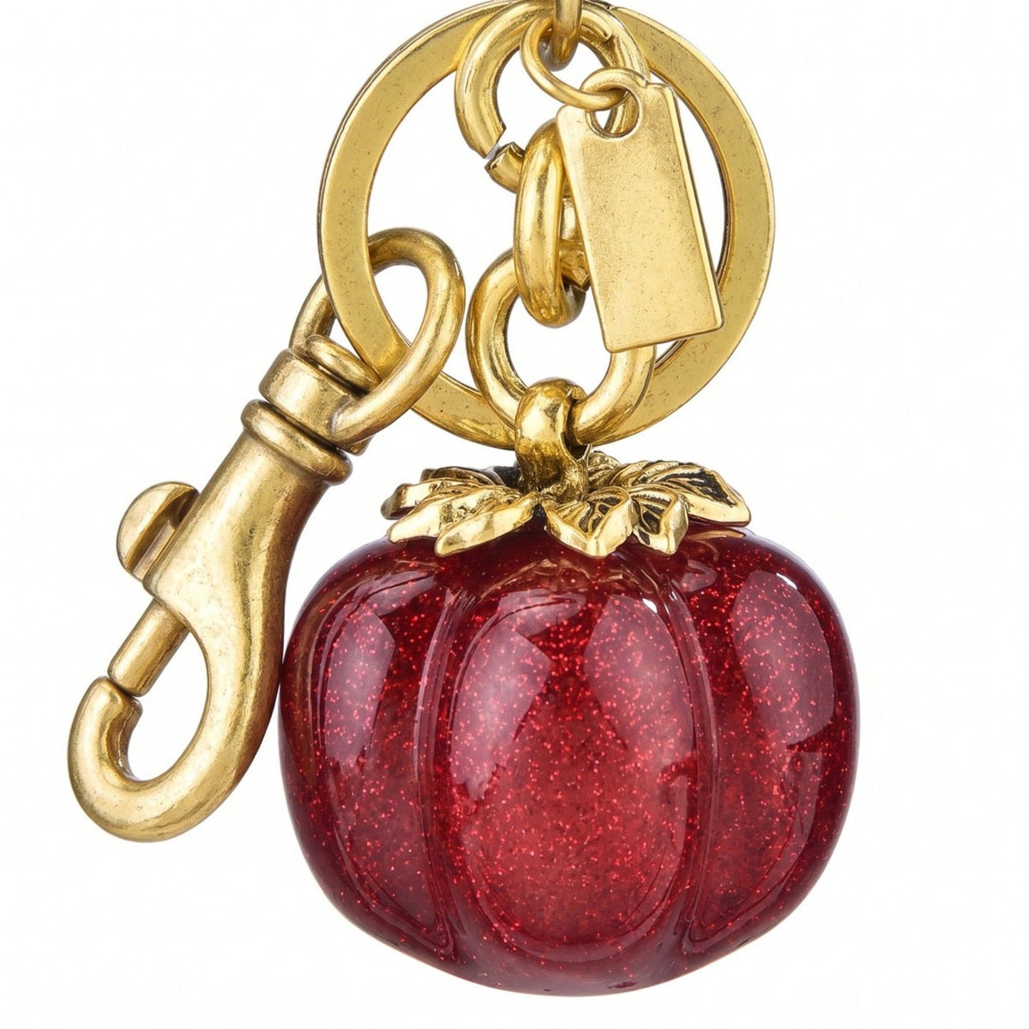 Glitter Pumpkin Keychain and Bag Charm