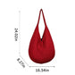 Knit Hobo Shoulder Bag with Slouchy Shape Textured Crochet Look and Wide Strap for Casual Carry