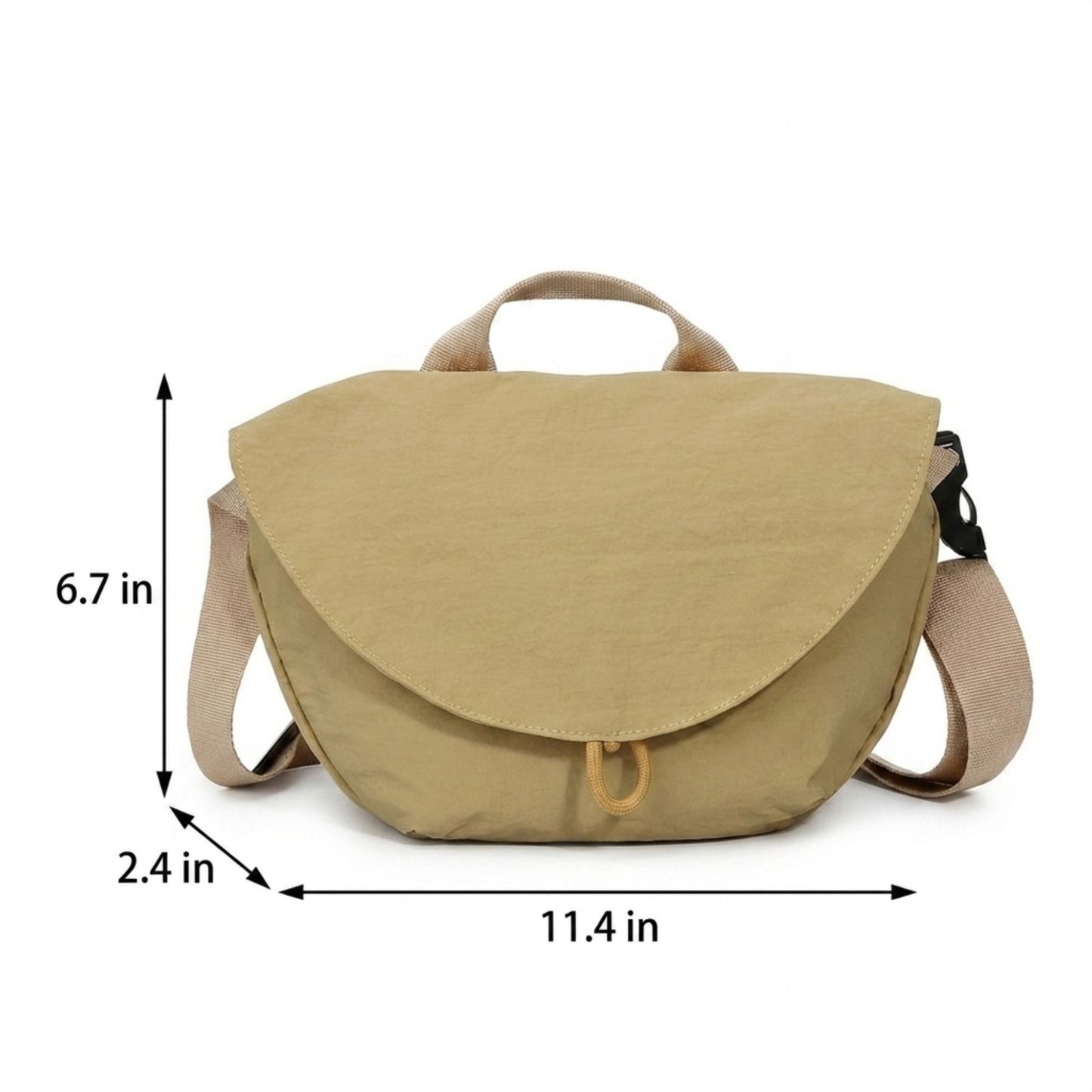Flap Crossbody Bag with Adjustable Strap and Top Handle
